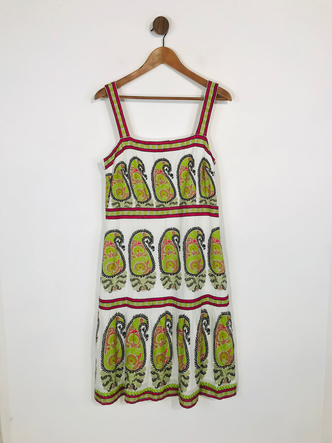Monsoon Women's Paisley Print Tiered Midi Dress | UK14 | Multicoloured