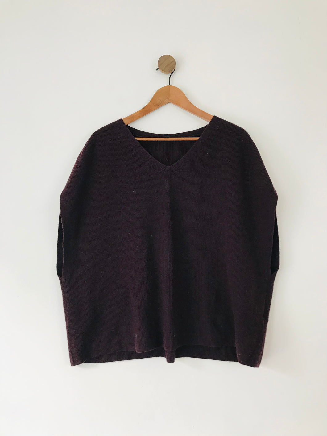 COS Women’s Oversized Wool Sweater Vest Jumper | M UK12 | Maroon