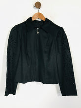 Load image into Gallery viewer, Joseph Ribkoff Women&#39;s Embroidered Zip Blazer Jacket | UK12 | Black

