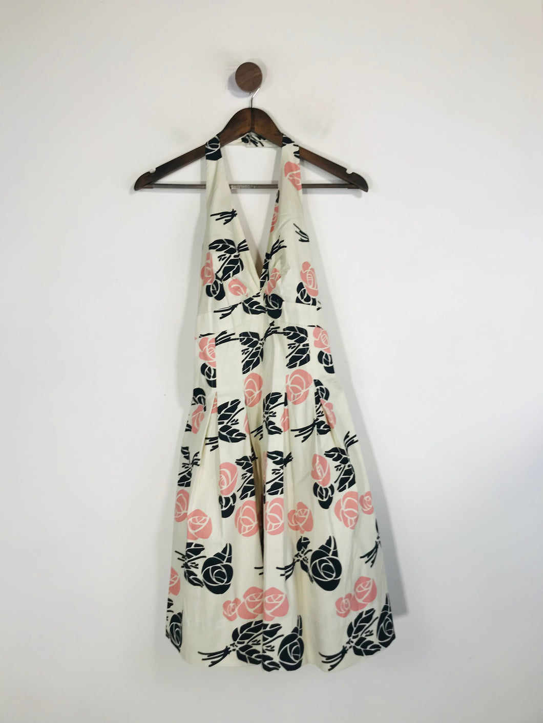Spotlight by Warehouse Women's Floral Halter Neck A-Line Dress | UK10 | White