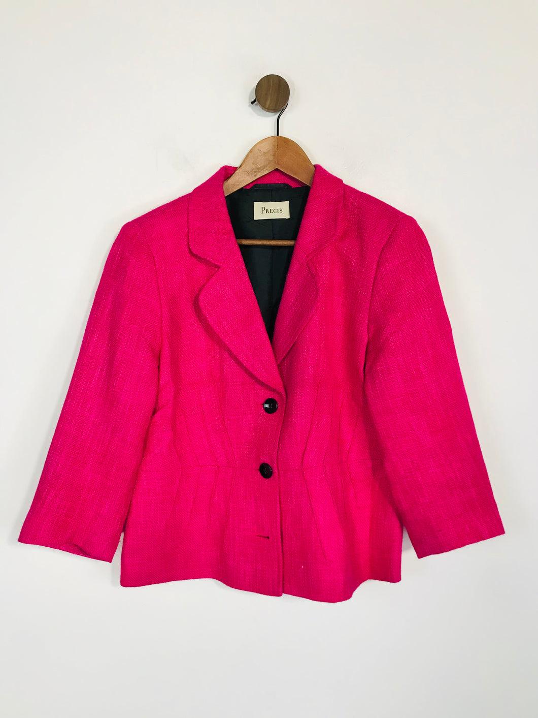 Precis Women's Wool Knit Blazer Jacket | UK14 | Pink