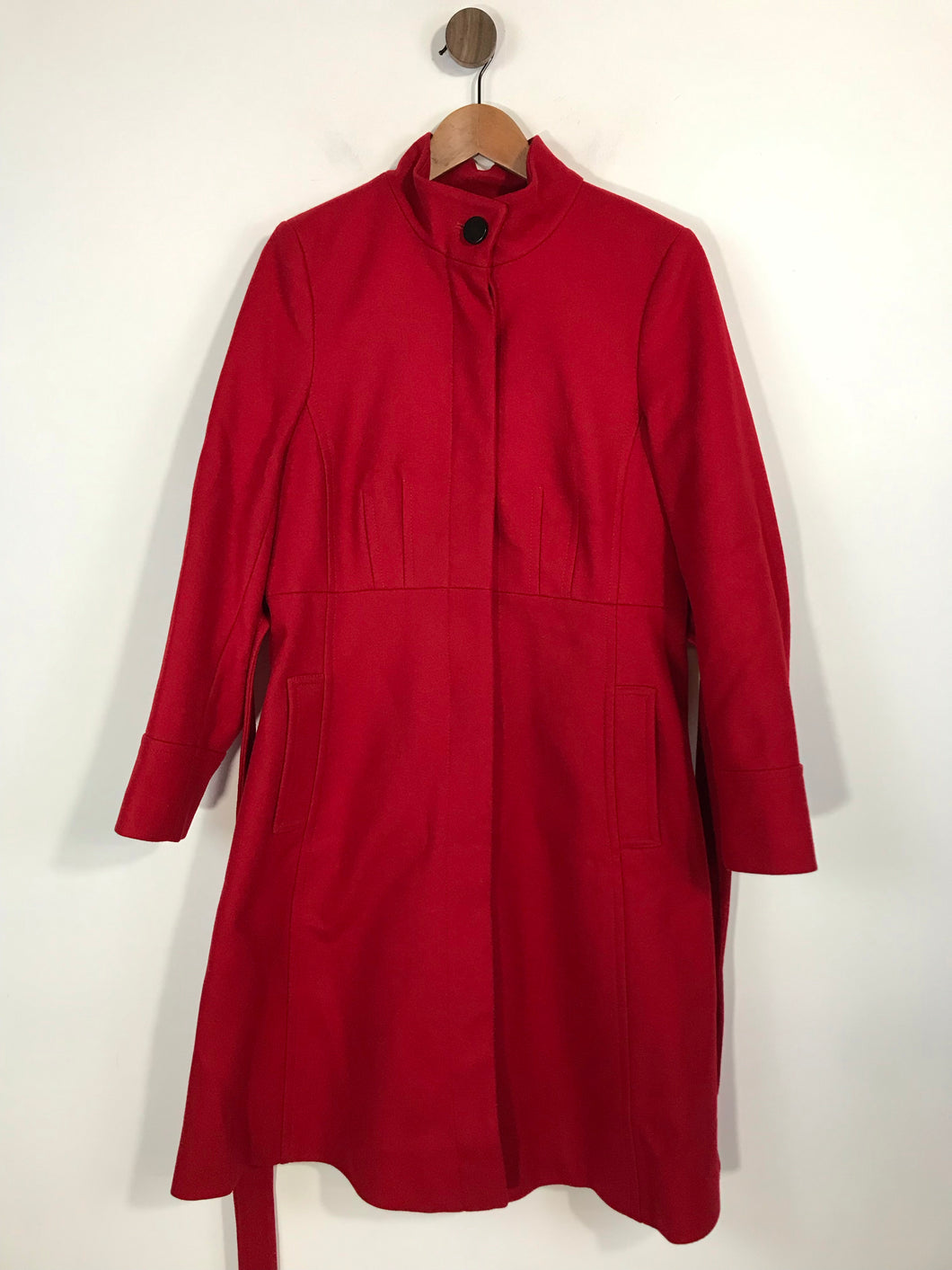 Hobbs Women's Wool Blend Peacoat Coat | UK14 | Red