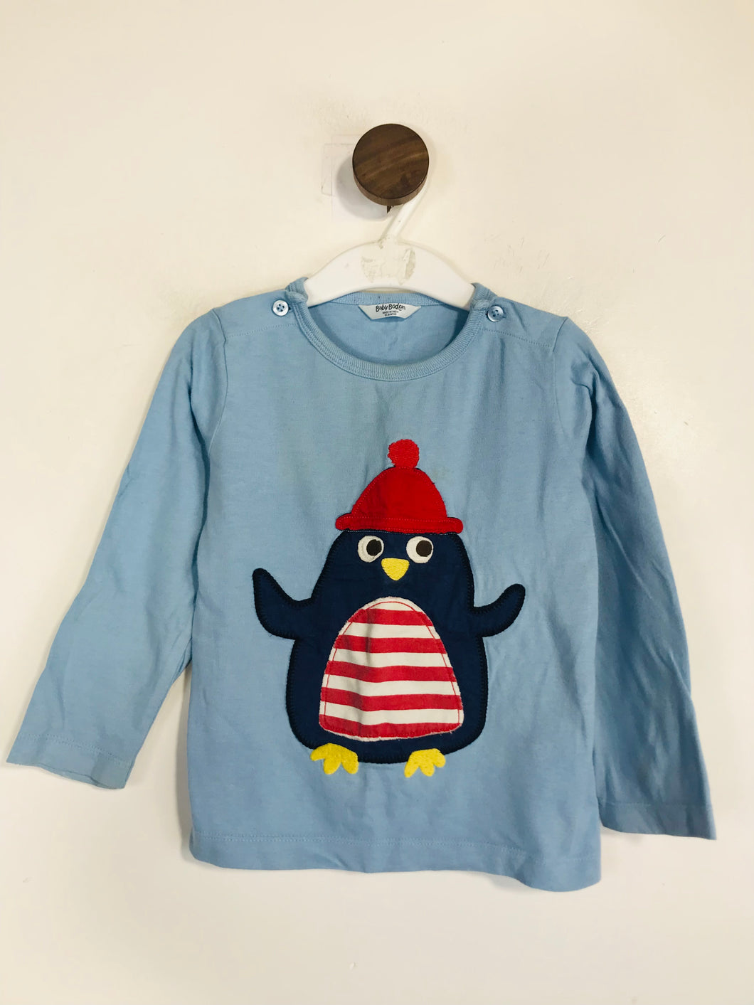 Boden Kid's Penguin Embroidered T-Shirt | 18-24 Months | Blue