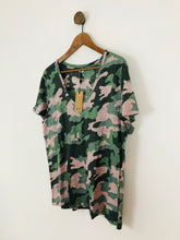 Load image into Gallery viewer, Hush Women’s 100% Linen Camo T-Shirt NWT | M UK10-12 | Khaki Pink
