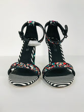 Load image into Gallery viewer, Aldo  Women&#39;s Floral Striped Heels NWT | UK6 | Black
