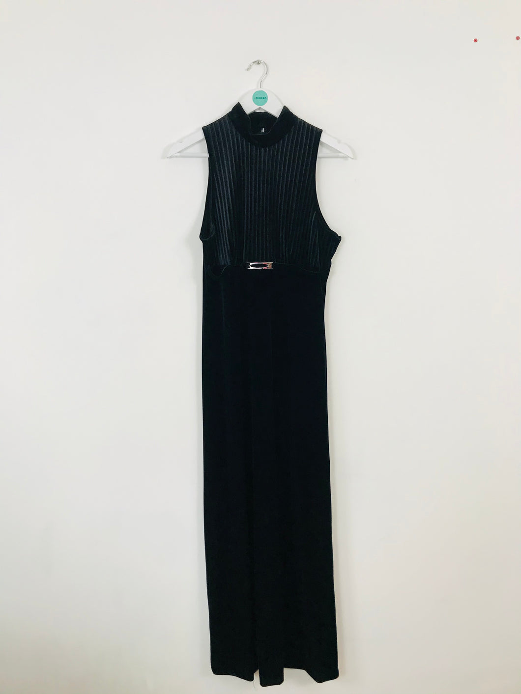 Papell Boutique Women’s Velour Velvet Maxi Evening Dress | UK12 | Black