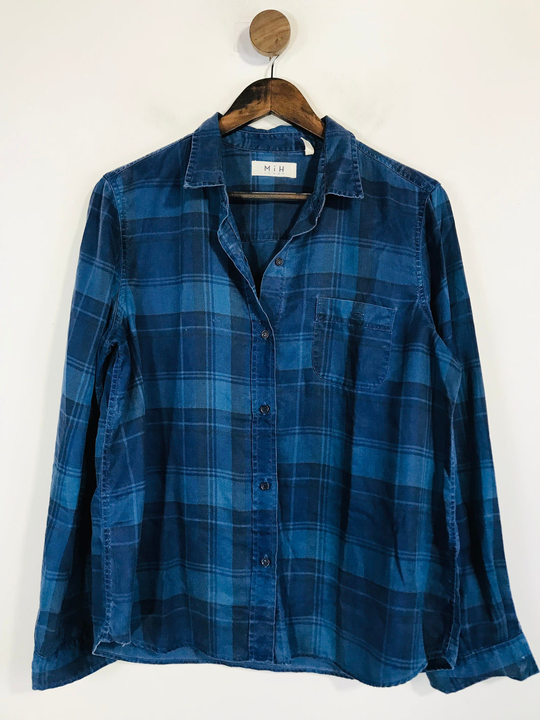 M.i.H Jeans Women's Check Gingham Button-Up Shirt | L UK14 | Blue