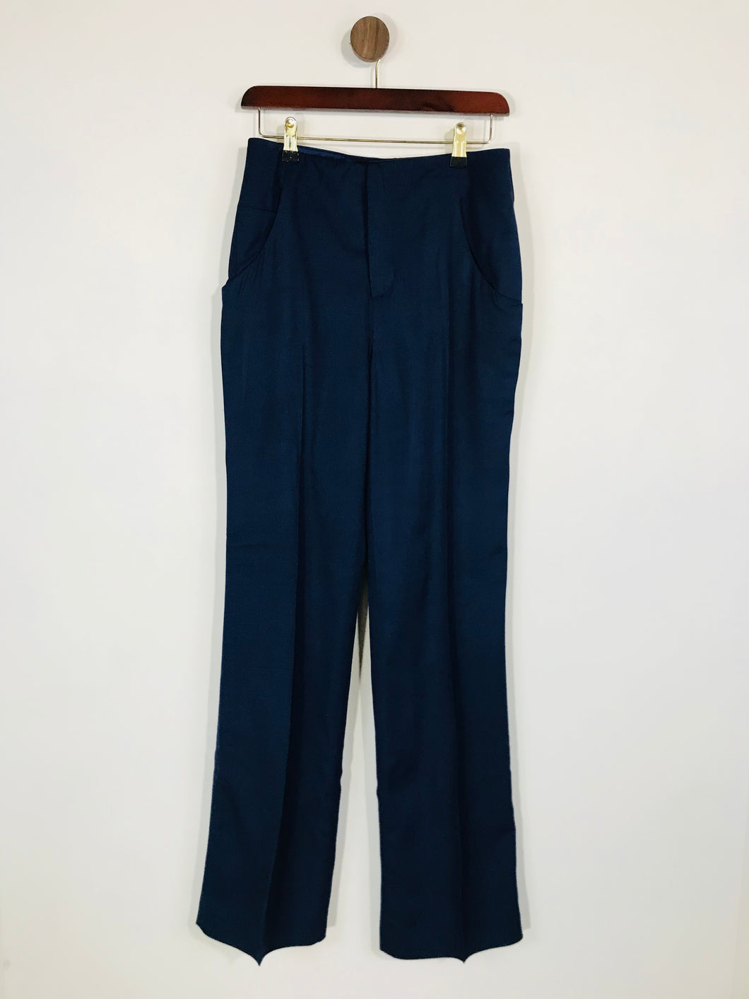Zara Women's Flared High Waist Chinos Trousers | S UK8 | Blue