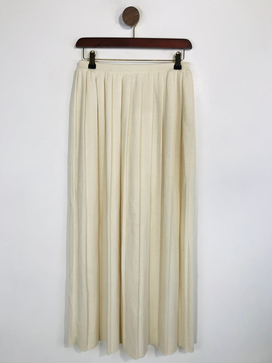 Rodier Women's Knit Pleated Maxi Skirt | S UK8 | Beige