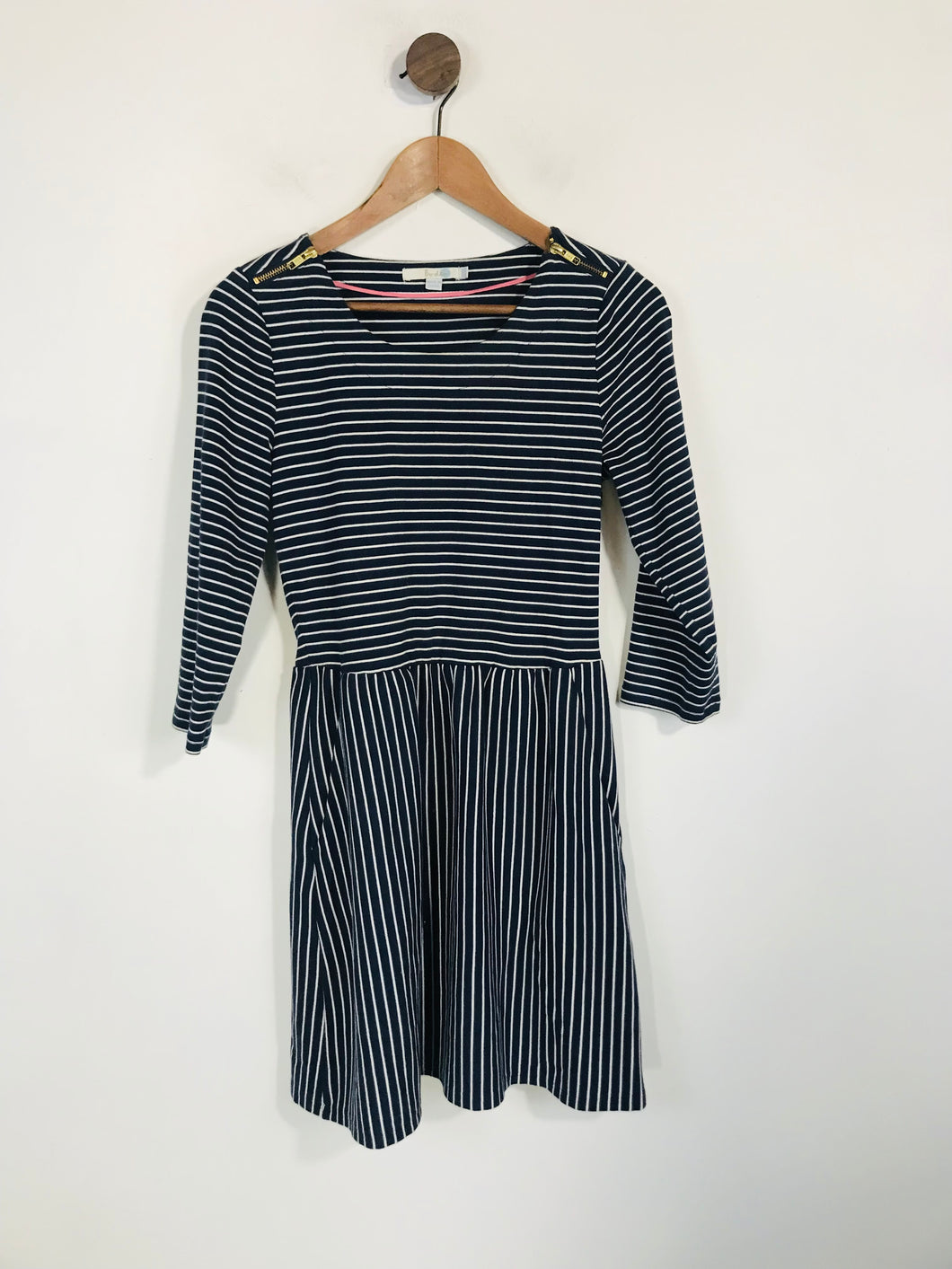 Boden Women's Striped Long Sleeve Sheath Dress | UK10 | Blue