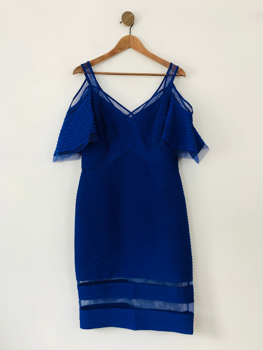 Tadashi Shoji Women's Ribbed Bodycon Dress | L UK14 | Blue