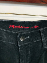Load image into Gallery viewer, Paper Denim &amp; Cloth Women&#39;s Bridgette Low Rise Bootcut Corduroy Trousers | W34 UK16 | Black
