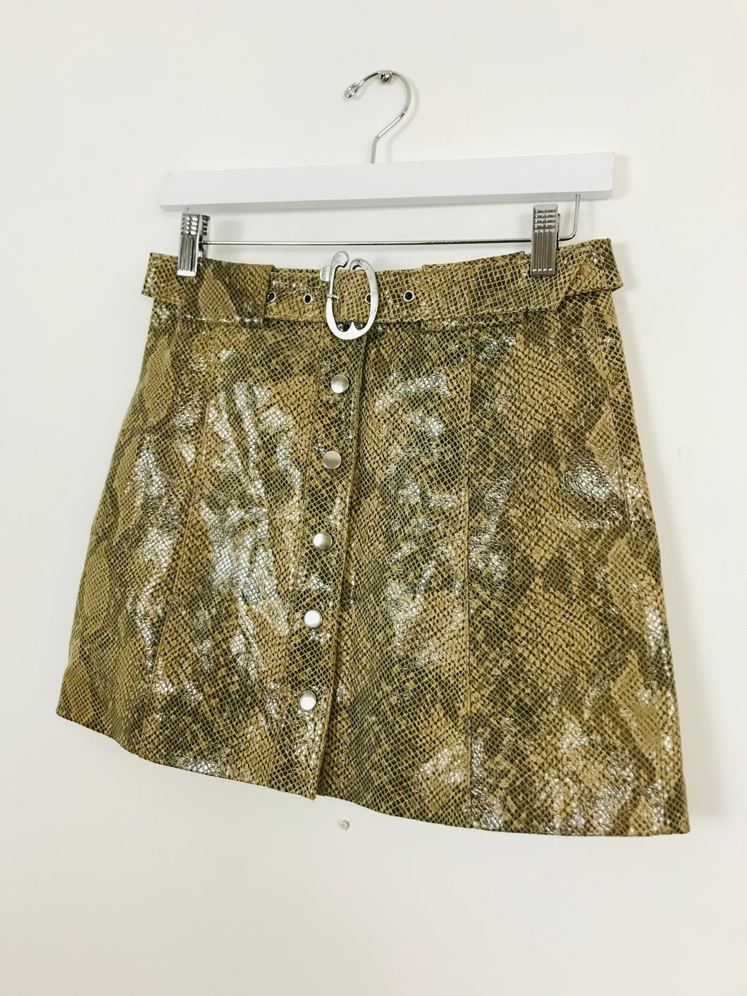 Zara Womens Faux Snake Skin Mini Skirt | XS UK6 | Brown
