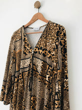 Load image into Gallery viewer, Joseph Ribkoff Women&#39;s Leopard Print Zipper Blouse  | XL | Brown

