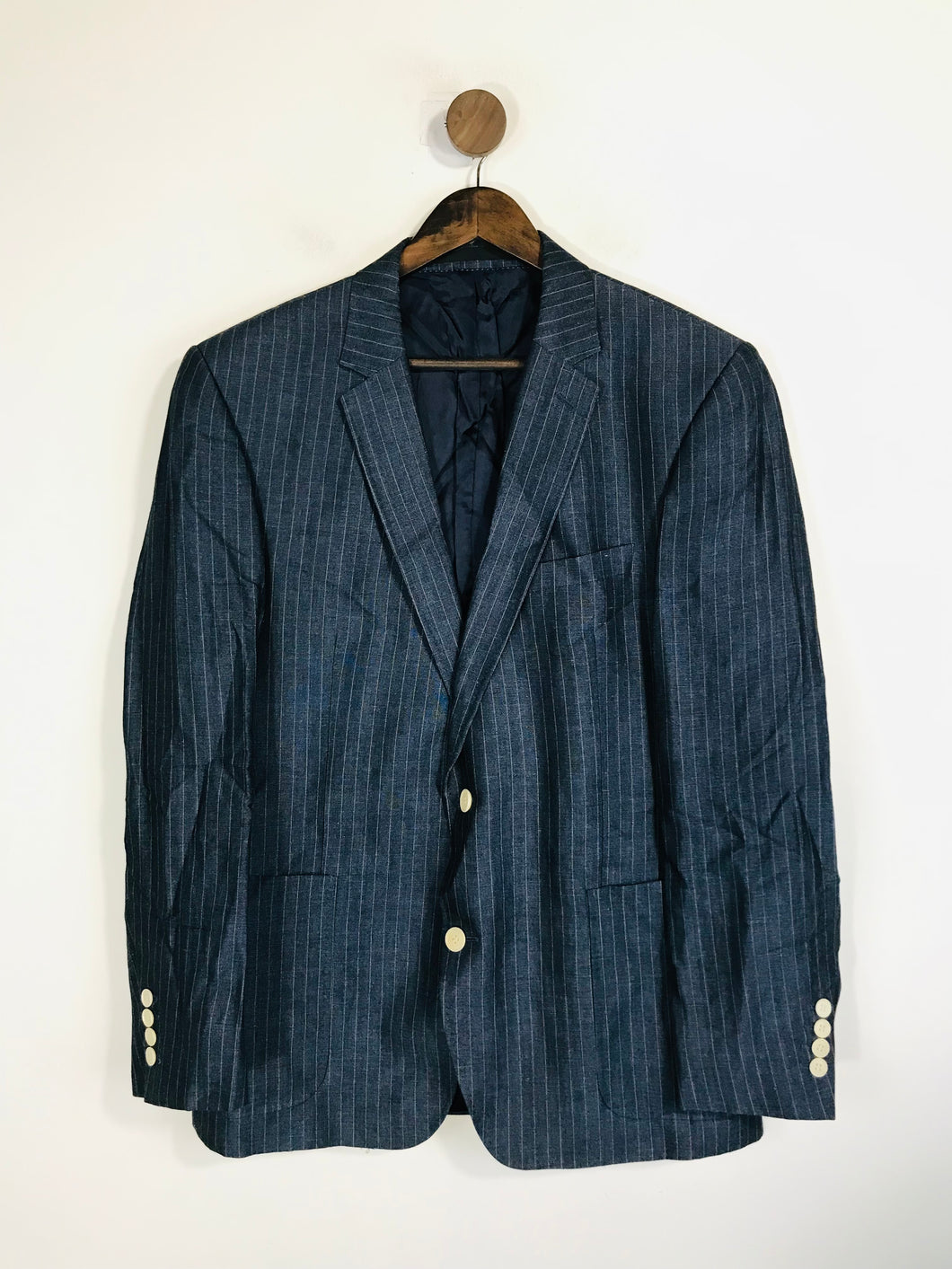 Blazer Men's Striped Smart Blazer Jacket | 42 M | Blue