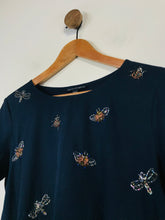 Load image into Gallery viewer, French connection Women&#39;s Embroidered Insect T-Shirt | UK12 | Blue

