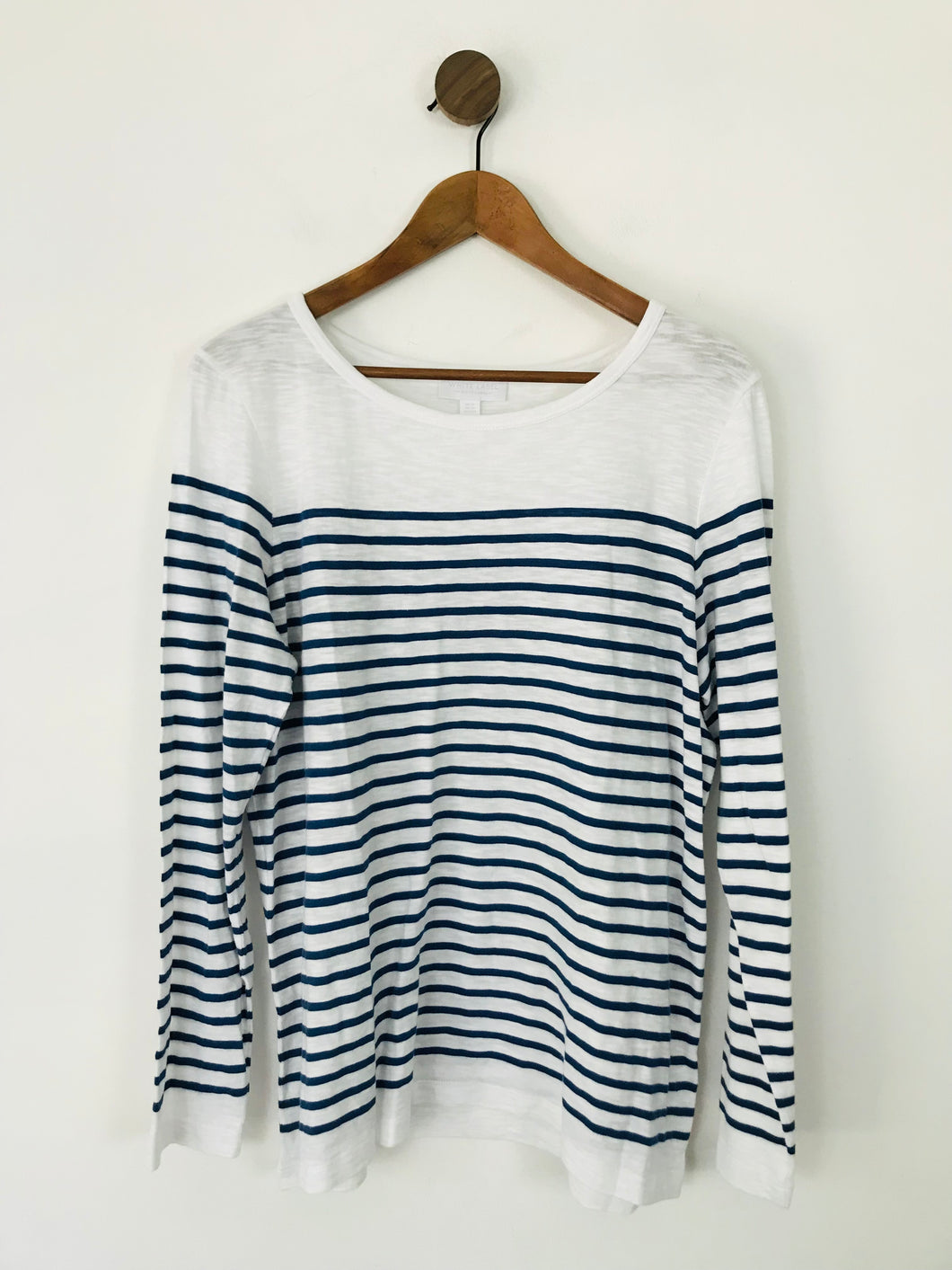 The White Company Women's Striped Long Sleeve T-Shirt | UK16 | White