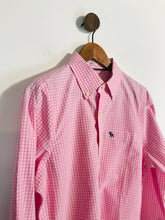 Load image into Gallery viewer, Abercrombie &amp; Fitch Men&#39;s Cotton Check Gingham Button-Up Shirt | L | Pink
