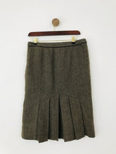 Load image into Gallery viewer, Zara Women&#39;s Faux Tweed Pleated Pencil Skirt | M UK10-12 | Brown
