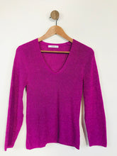 Load image into Gallery viewer, Mango Women&#39;s Shimmer V-Neck Jumper | S UK8 | Purple
