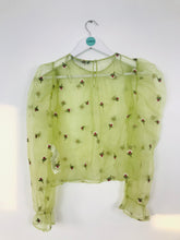 Load image into Gallery viewer, Zara Womens Mesh Blouse Top | M UK 10 | Green
