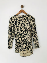 Load image into Gallery viewer, Fenn Wright Manson Women&#39;s Floral Wrap Blouse | UK16 | Black
