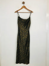 Load image into Gallery viewer, Zara Women&#39;s Leopard Print Midi Dress | S UK8 | Green
