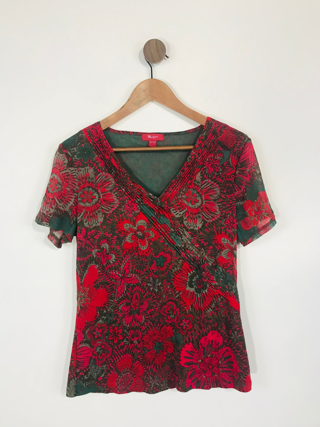 Boden Women's Cotton Floral T-Shirt | UK16 | Red