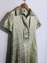 Load image into Gallery viewer, Diane von Furstenberg Women&#39;s Floral Metallic Shirt Dress | US4 UK8 | Green
