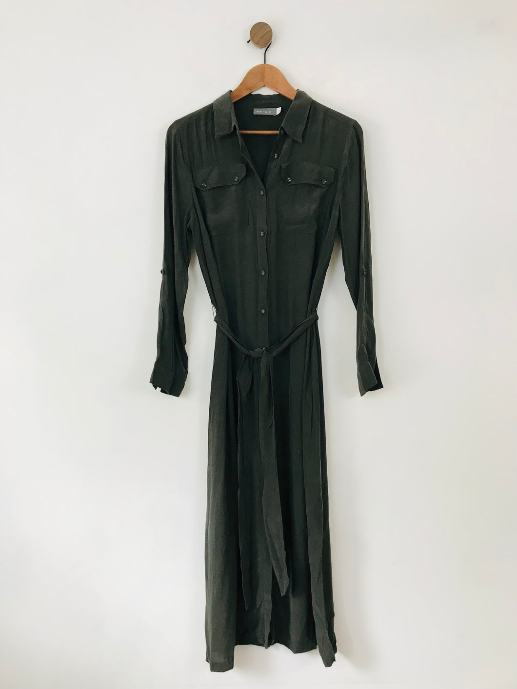 Mint Velvet Women's Button Up Long Sleeve Maxi Dress | UK10 | Green