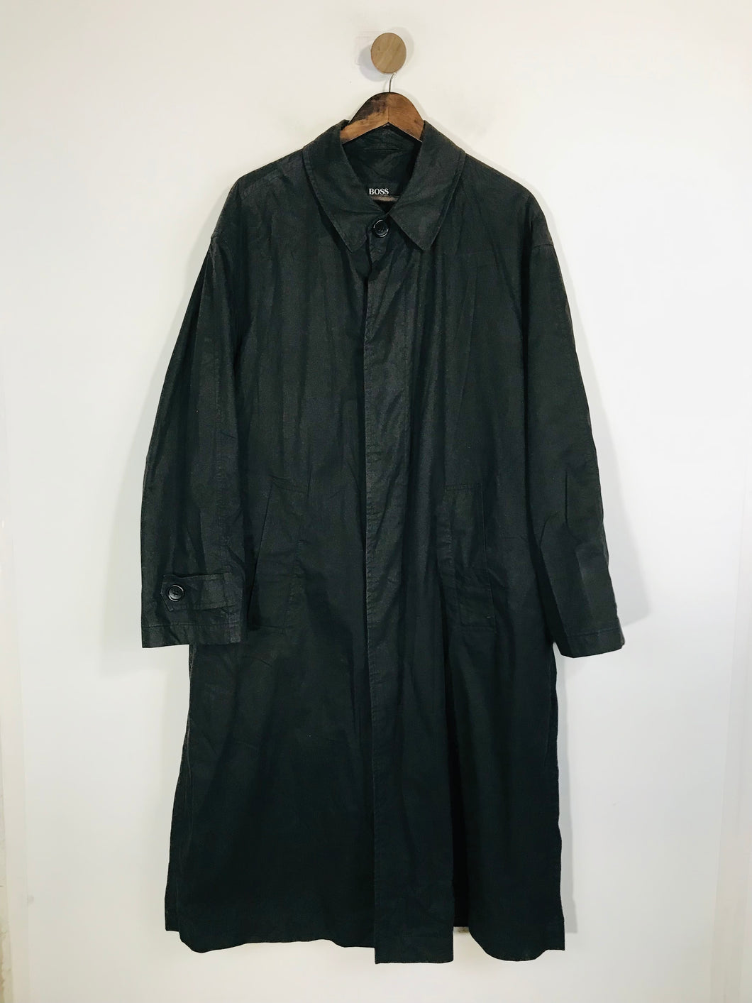 Hugo Boss Men's Long Overcoat Coat | L | Black