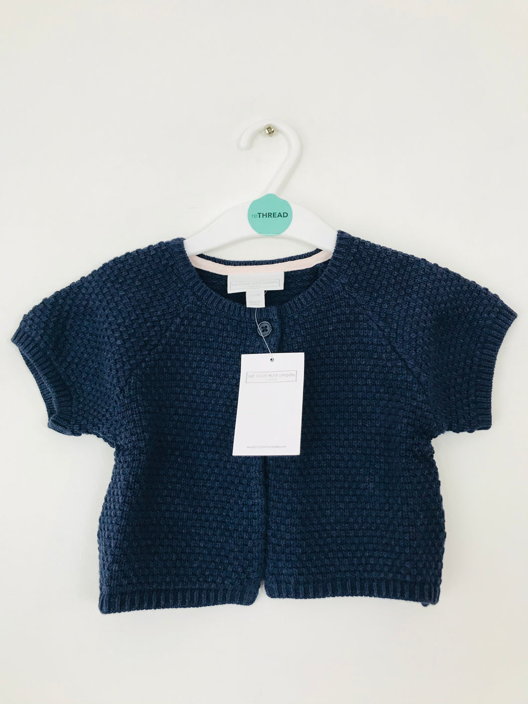 The Little White Company NWT Kids Short Sleeve Cardigan | 2-3 years | Blue