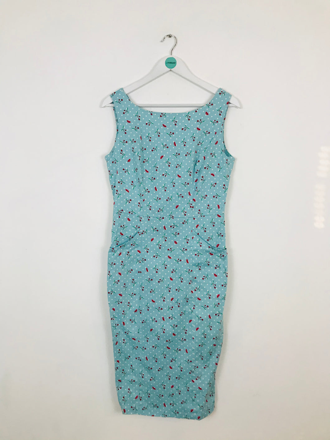 Collectif Women’s Polka Dot Body Con Midi Dress | UK14 | Blue