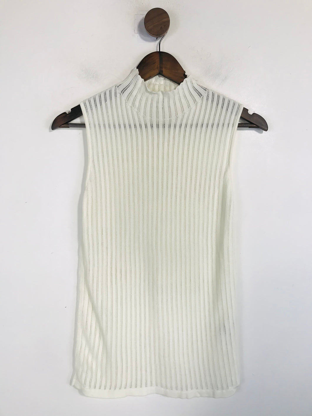Reiss Women's High Neck Knit Tank Top | UK10 | White