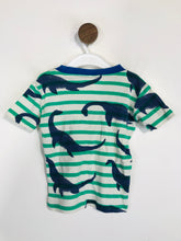 Load image into Gallery viewer, Boden Kid&#39;s Striped Dinosaur Print T-Shirt | 5 Years | Multicoloured
