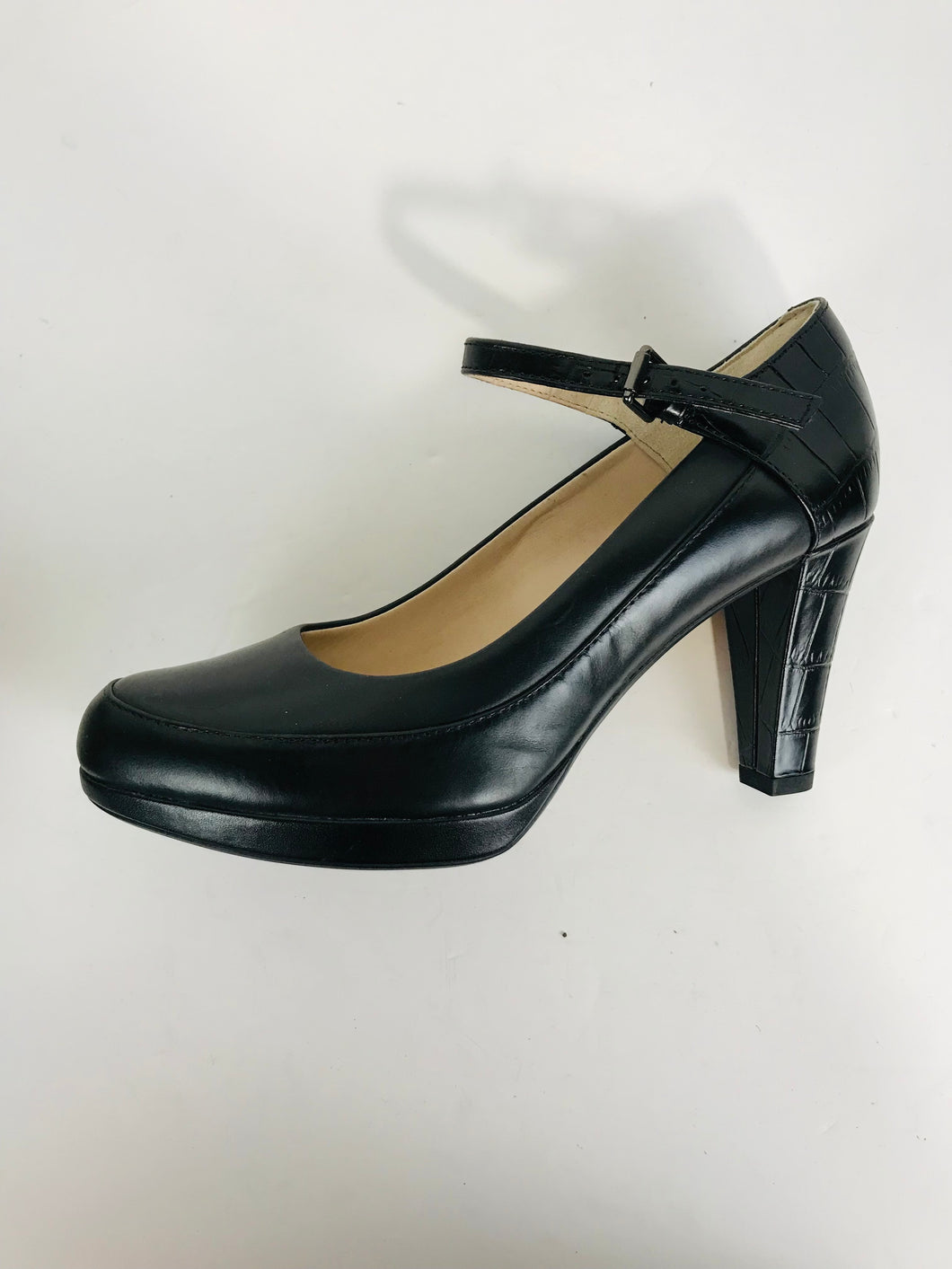 Clarks Women's Leather Court Heels | UK5.5 | Black
