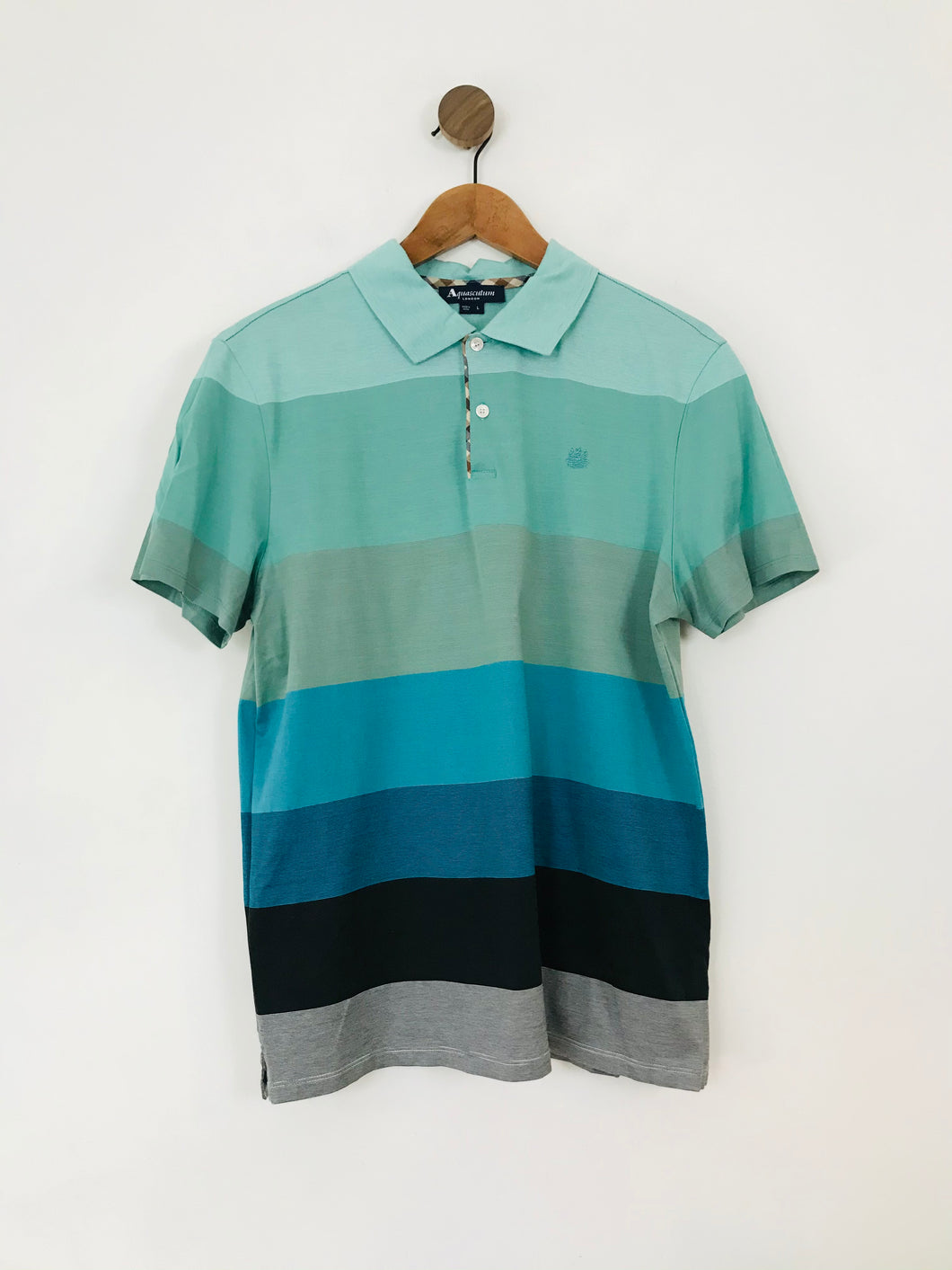 Aquascutum Men's Striped Polo Shirt | L | Multicolour