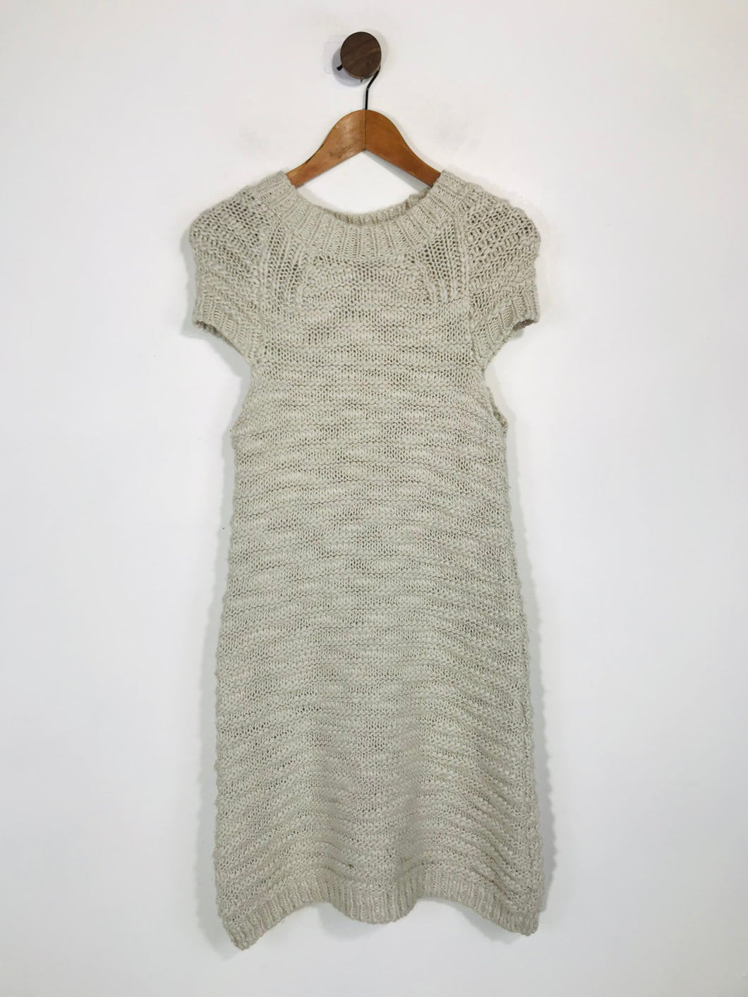 Zara Women's Wool Knit Sheath Dress | M UK10-12 | White