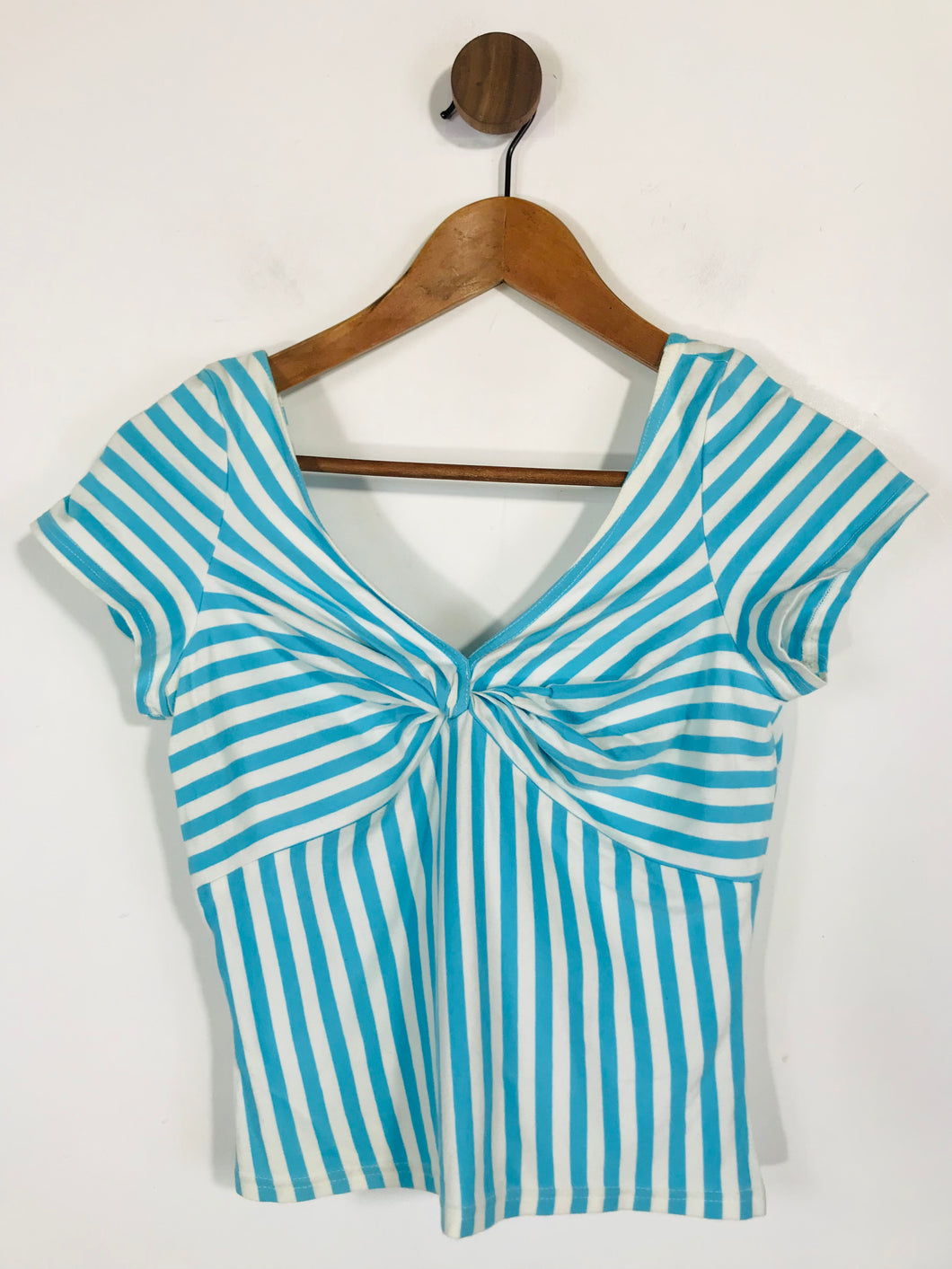 Karen Millen Women's Striped T-Shirt | 3 UK12 | Blue