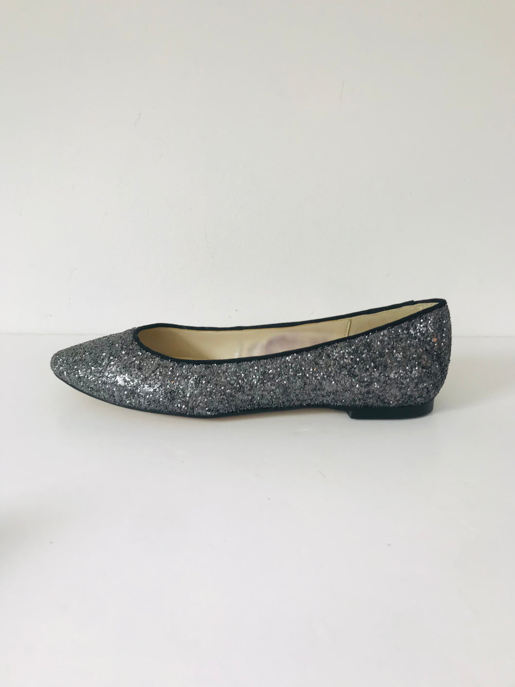 Mint Velvet Women's Glitter Slip-on Ballet Shoes NWT | 38 UK5 | Grey