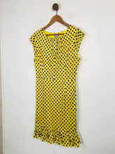 Load image into Gallery viewer, Lindy Bop Women&#39;s Polka Dot Ruched Sheath Dress | UK12 | Yellow
