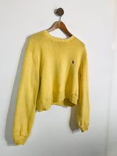 Load image into Gallery viewer, Ralph Lauren Women&#39;s Cotton Polo Crop Jumper | M UK10-12 | Yellow
