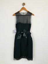 Load image into Gallery viewer, Vera Wang Women&#39;s Silk Belted Sheath Dress NWT | US4 UK8 | Black
