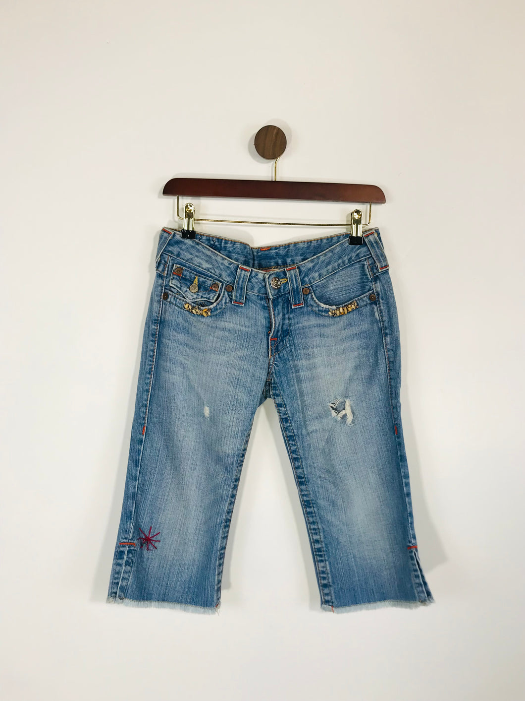 True Religion Women's Cotton Embellished Skinny Jeans | 27 UK8-10 | Blue