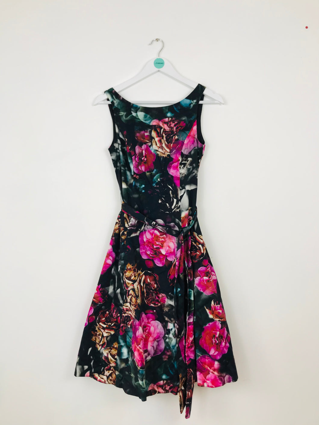 Phase Eight Floral A-Line Dress | UK8 | Black