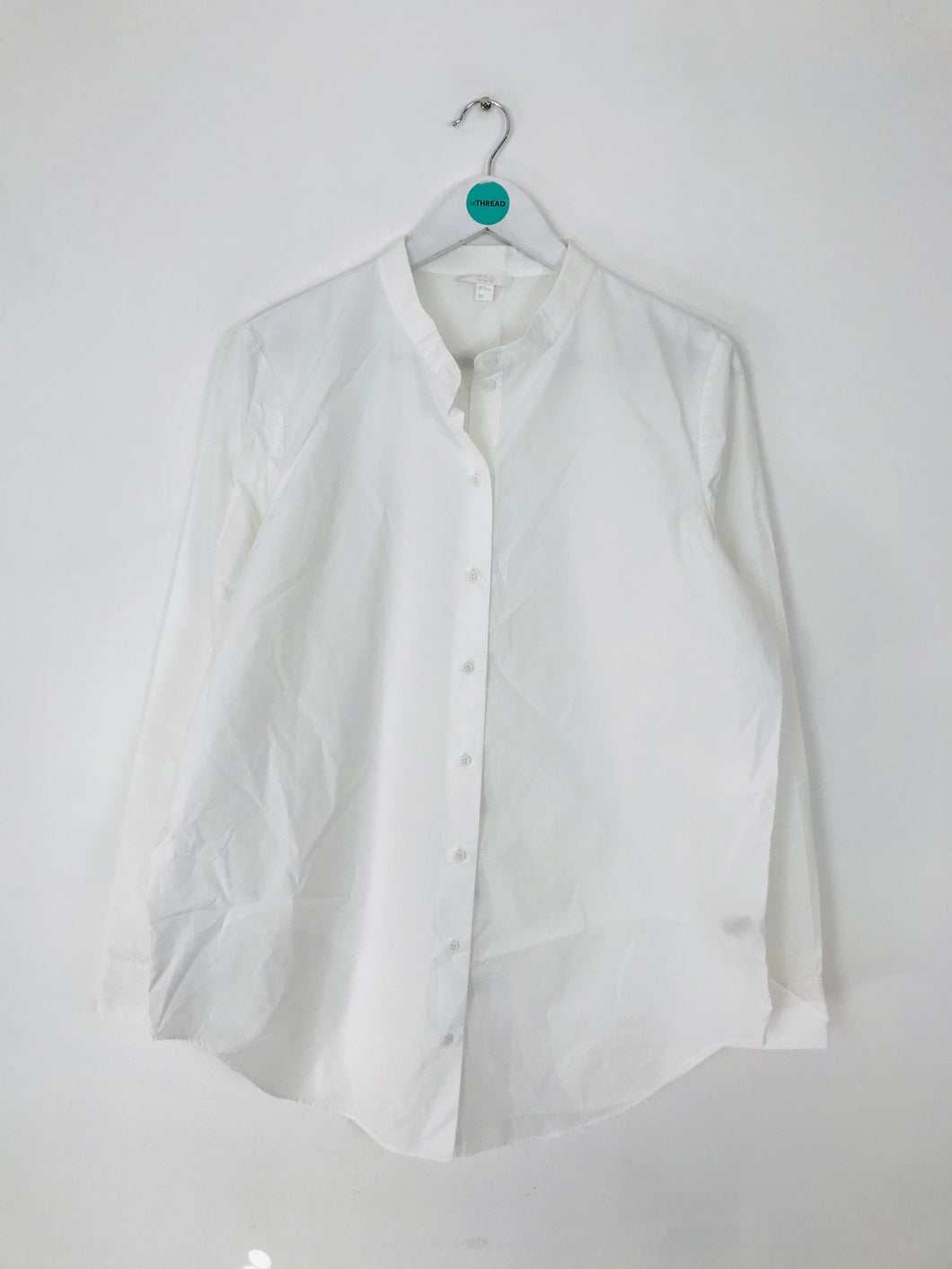 COS Women's Collarless Shirt | 44 UK16 L | White
