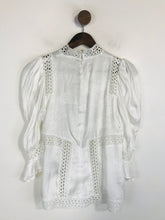Load image into Gallery viewer, The Kooples Women&#39;s High Neck Lace Blouse NWT | 2 | White

