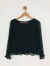 Load image into Gallery viewer, Zara Women’s Pleated Long Sleeve Blouse | S UK8 | Black

