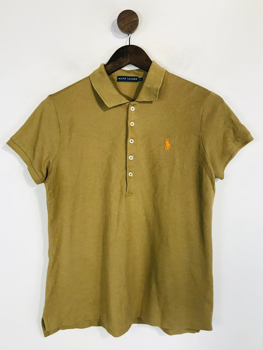 Ralph Lauren Women's Cotton Polo Shirt | L UK14 | Brown