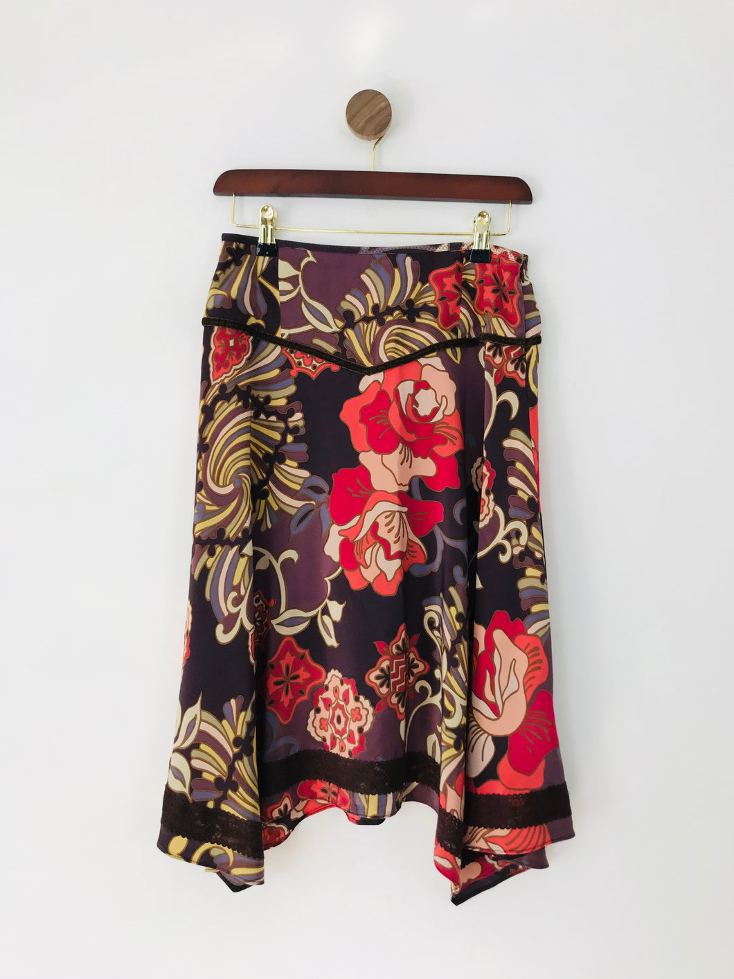Karen Millen Women's Silk Floral A-Line Skirt | UK8 | Multicolour